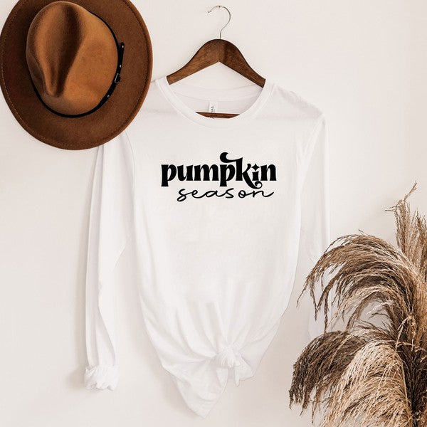 Pumpkin Season Cursive Long Sleeve Graphic Tee