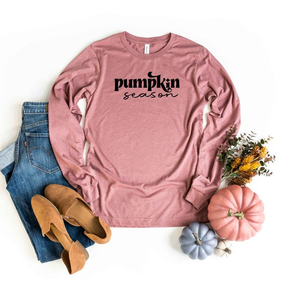 Pumpkin Season Cursive Long Sleeve Graphic Tee