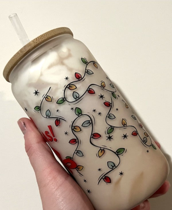 Merry Grinchmas Glass Can Cup