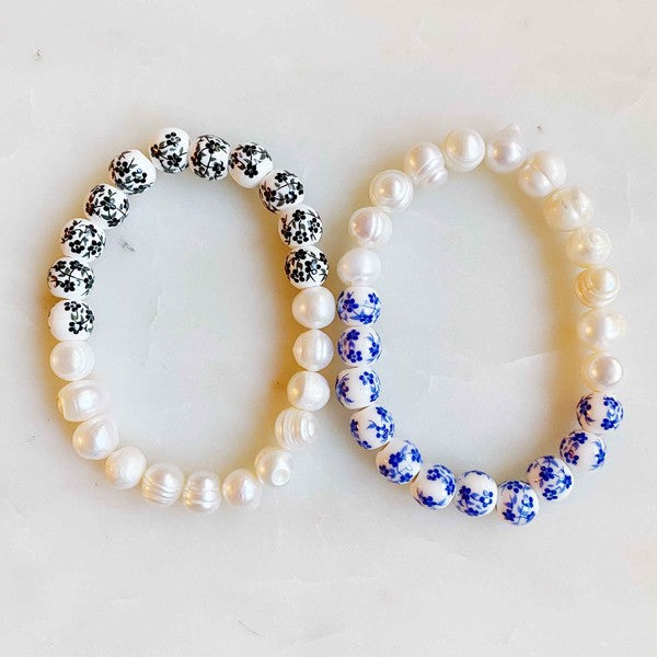 So Fresh Pearl And Porcelain Bracelet