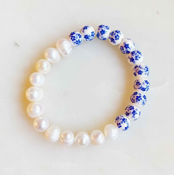 So Fresh Pearl And Porcelain Bracelet