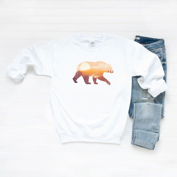 Bear Sunset Valley Graphic Sweatshirt