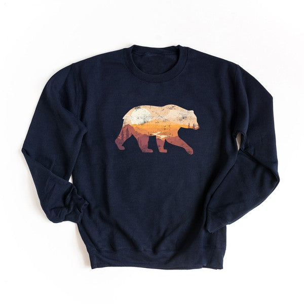 Bear Sunset Valley Graphic Sweatshirt