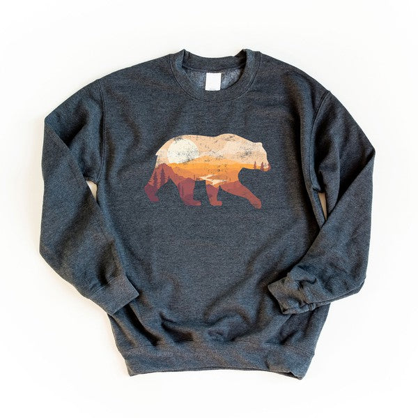 Bear Sunset Valley Graphic Sweatshirt