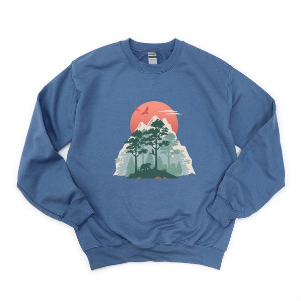 Bear In Forest Graphic Sweatshirt