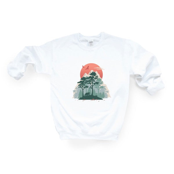 Bear In Forest Graphic Sweatshirt