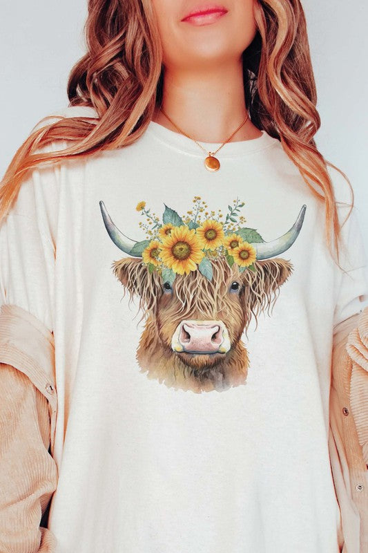 Sunflower Cow Graphic Tee