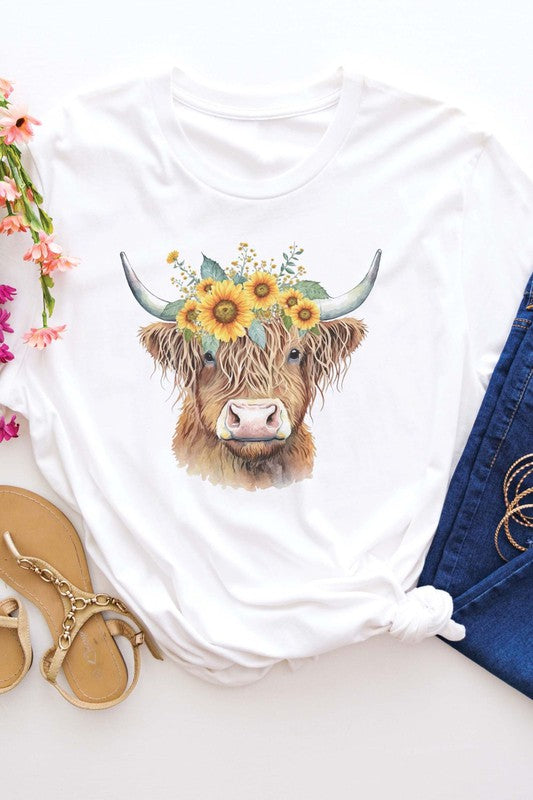 Sunflower Cow Graphic Tee
