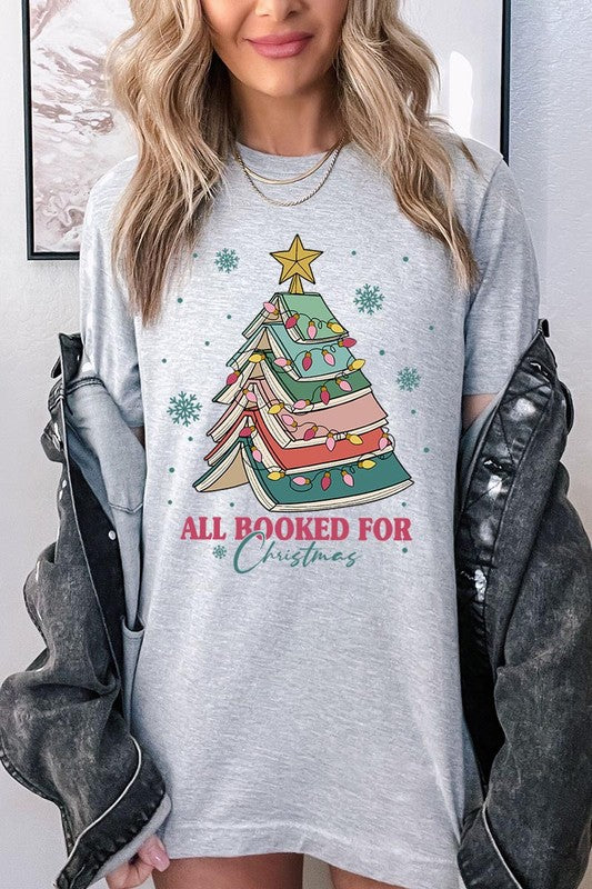 All Booked for Christmas Unisex Short Sleeved Shirt