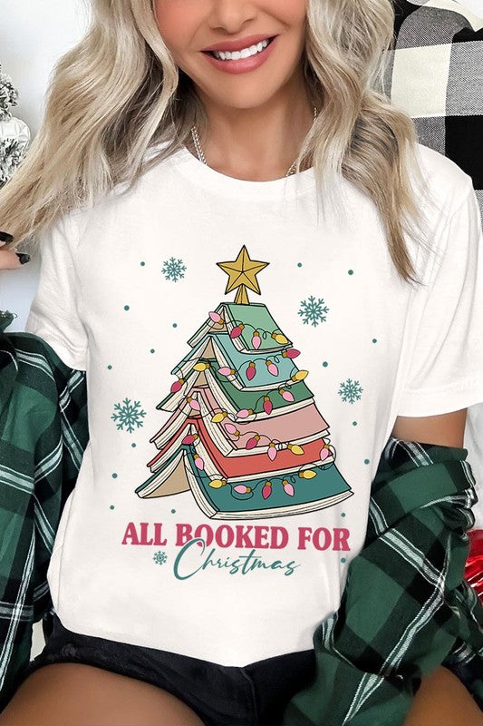 All Booked for Christmas Unisex Short Sleeved Shirt