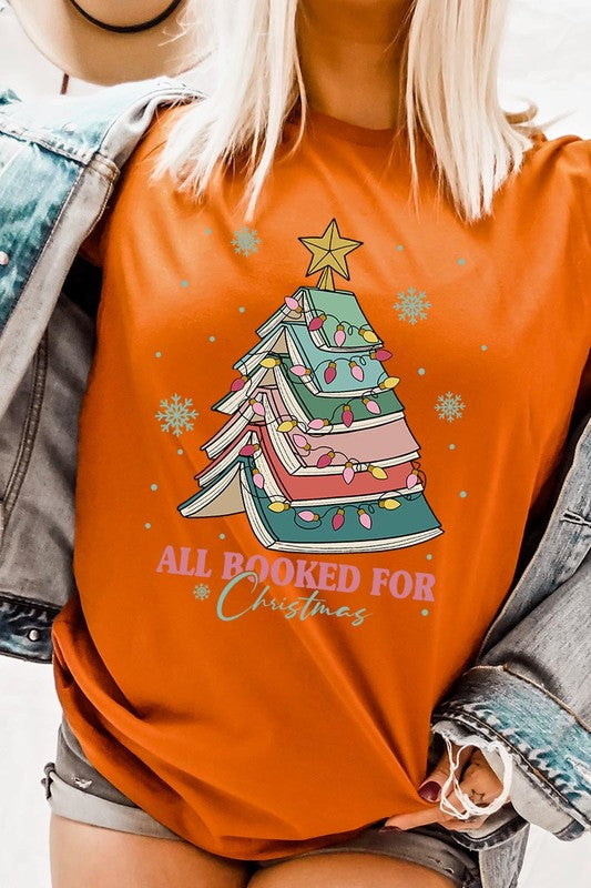All Booked for Christmas Unisex Short Sleeved Shirt