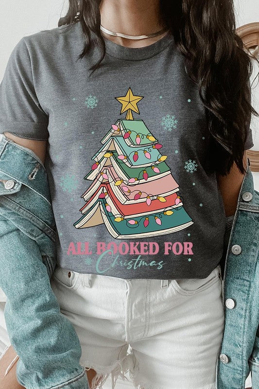 All Booked for Christmas Unisex Short Sleeved Shirt