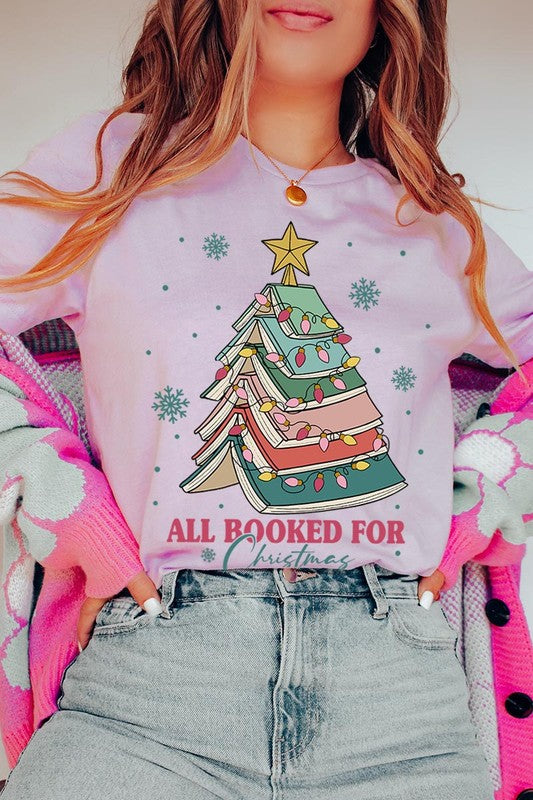 All Booked for Christmas Unisex Short Sleeved Shirt