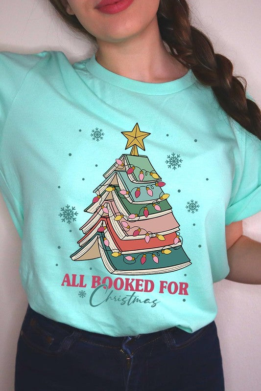 All Booked for Christmas Unisex Short Sleeved Shirt
