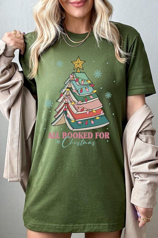 All Booked for Christmas Unisex Short Sleeved Shirt