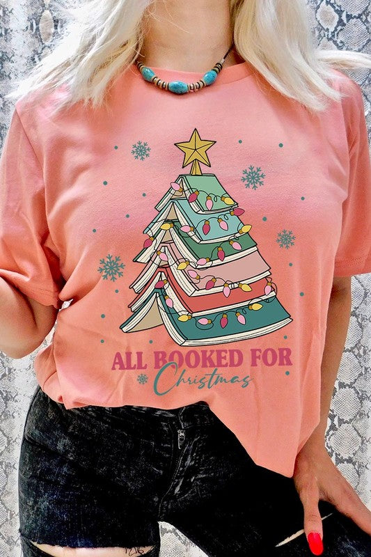 All Booked for Christmas Unisex Short Sleeved Shirt
