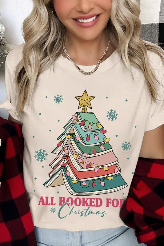 All Booked for Christmas Unisex Short Sleeved Shirt