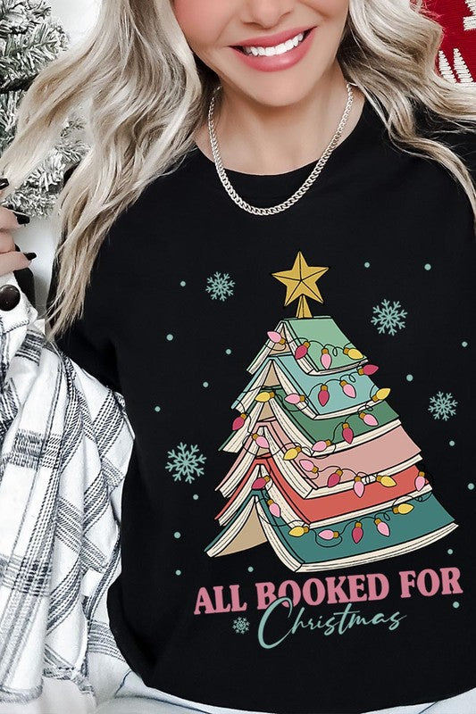 All Booked for Christmas Unisex Short Sleeved Shirt