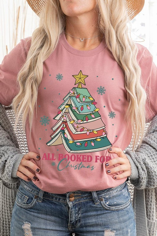 All Booked for Christmas Unisex Short Sleeved Shirt