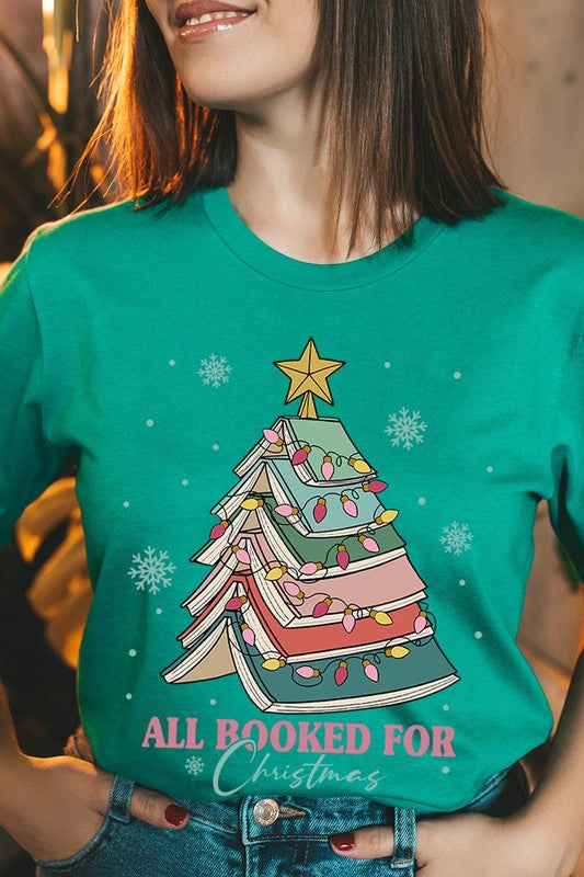 All Booked for Christmas Unisex Short Sleeved Shirt