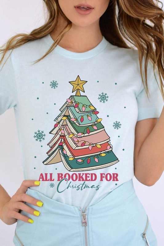 All Booked for Christmas Unisex Short Sleeved Shirt