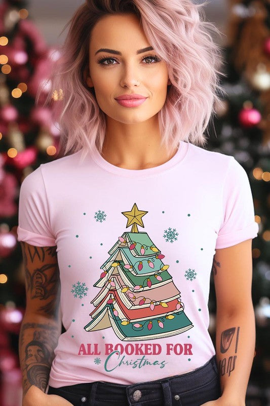 All Booked for Christmas Unisex Short Sleeved Shirt