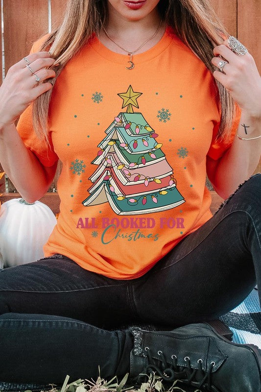 All Booked for Christmas Unisex Short Sleeved Shirt