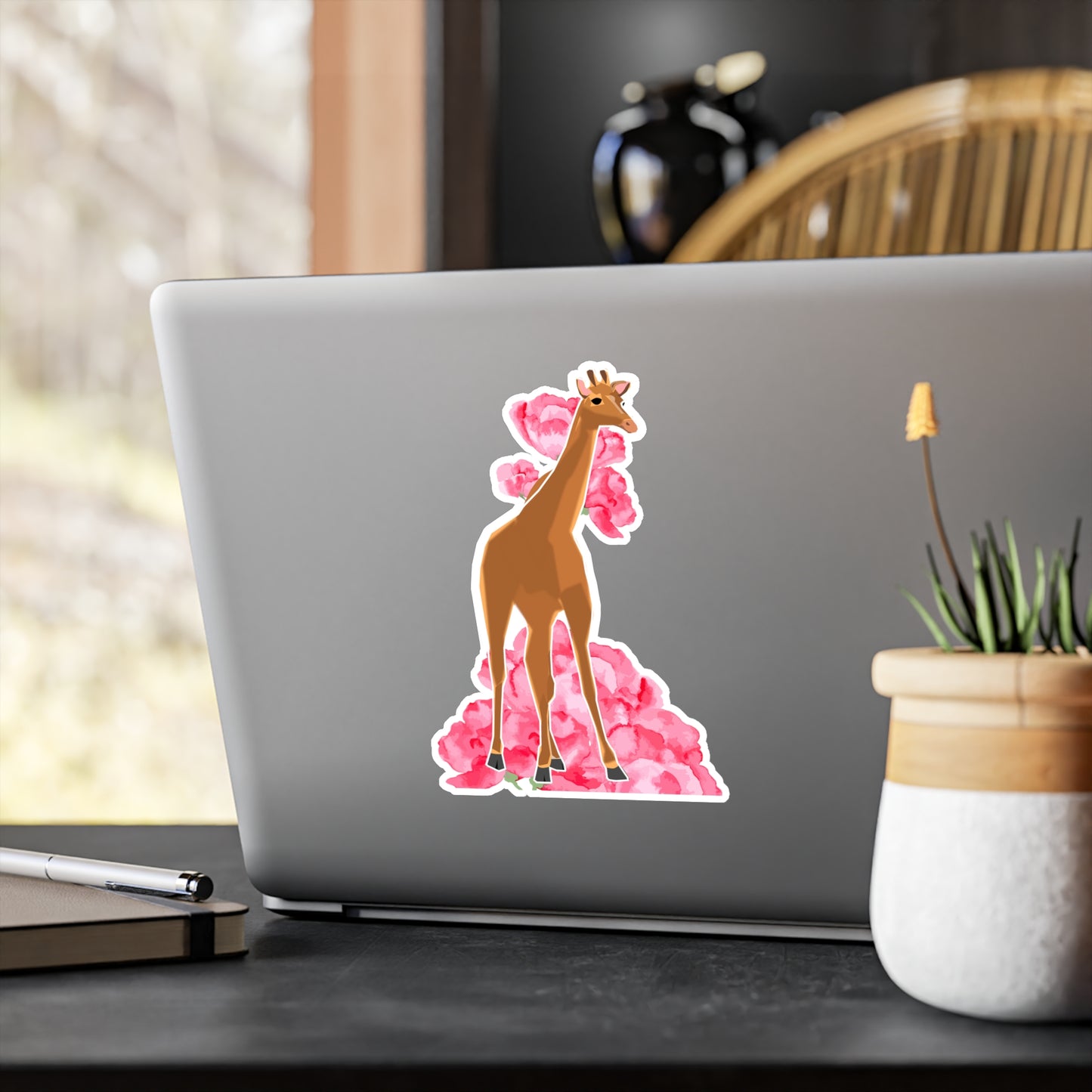 Adorable Spotless Baby Giraffe with a Flower Crown | Cute Safari Decal For Boys, Girls, Kids| Waterproof, Vinyl and Dishwasher Safe | Laptop, Water bottle, Planner, Tumbler