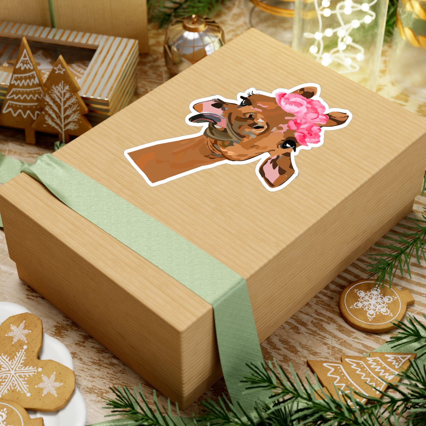 Cute Spotless Giraffe with a Flower Crown | Cute Safari Decal For Boys, Girls, Kids| Waterproof, Vinyl and Dishwasher Safe | Laptop, Water bottle, Planner, Tumbler