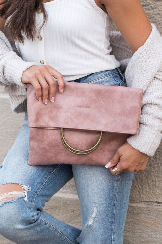 Gorgeous Fold-over O-ring Clutch | Gift for Her | Women's Hnagbag | Stylish Gifts