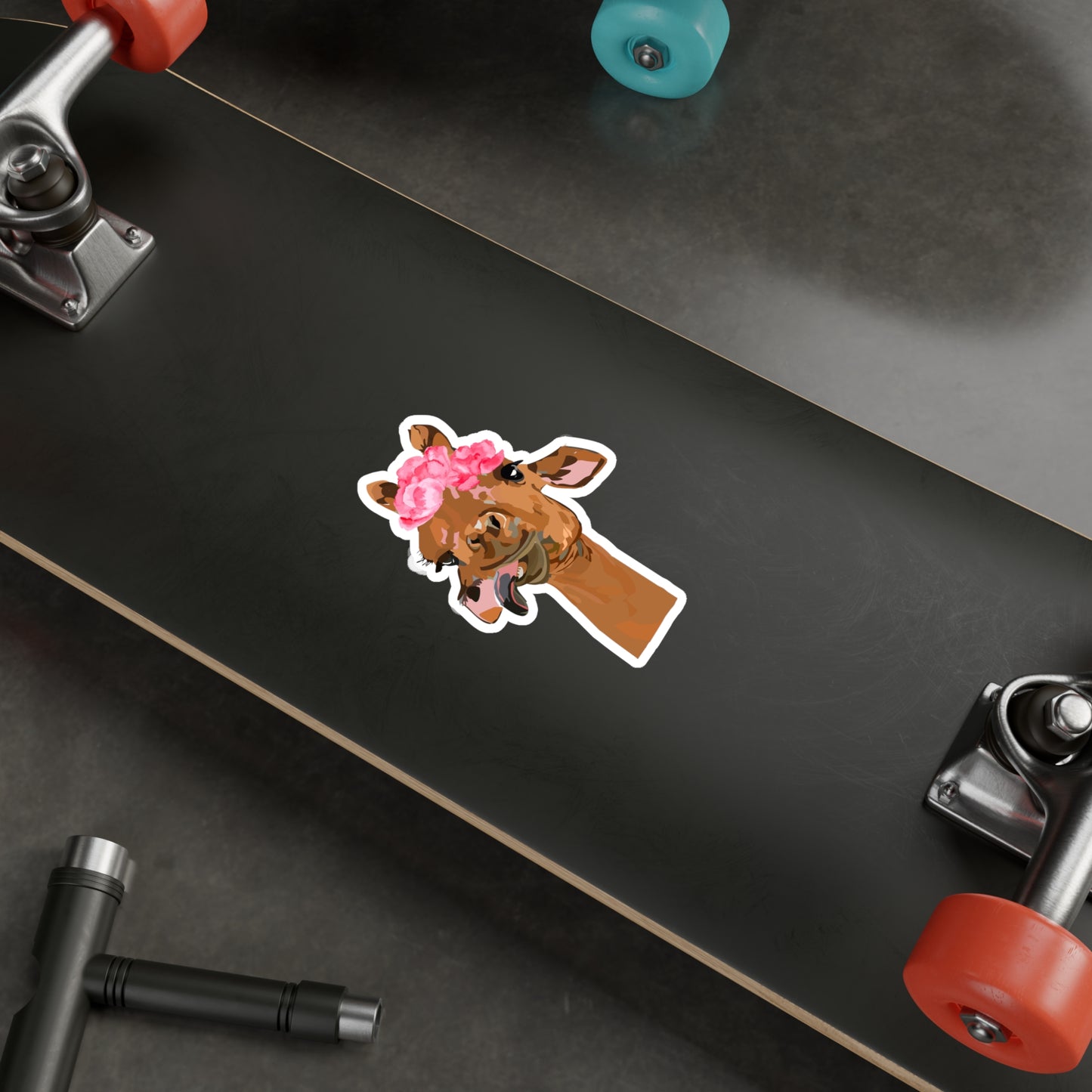 Cute Spotless Giraffe with a Flower Crown | Cute Safari Decal For Boys, Girls, Kids| Waterproof, Vinyl and Dishwasher Safe | Laptop, Water bottle, Planner, Tumbler