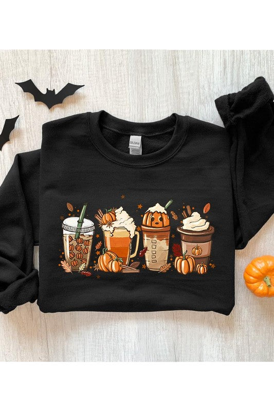 Cute Spice Latte Pumpkin Unisex Fleece Sweatshirt