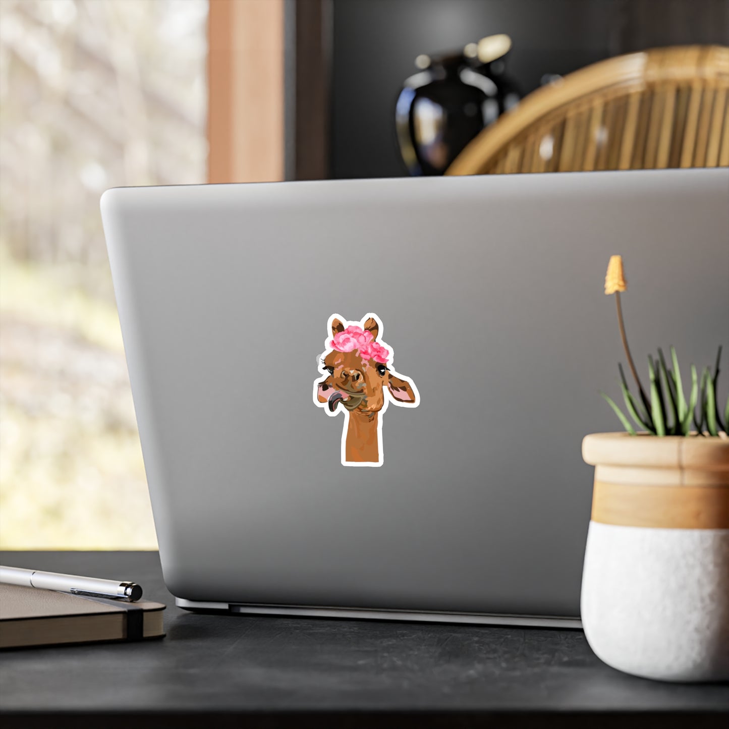 Cute Spotless Giraffe with a Flower Crown | Cute Safari Decal For Boys, Girls, Kids| Waterproof, Vinyl and Dishwasher Safe | Laptop, Water bottle, Planner, Tumbler