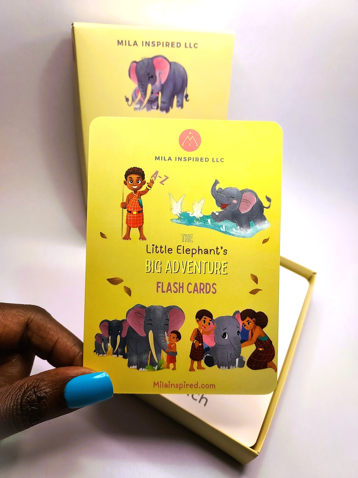 Alphabet Flash Cards from The Little Elephant's Big Adventure Book | Amara Baby Elephant ABC Cards | Fun Children's A to Z Learning Cards