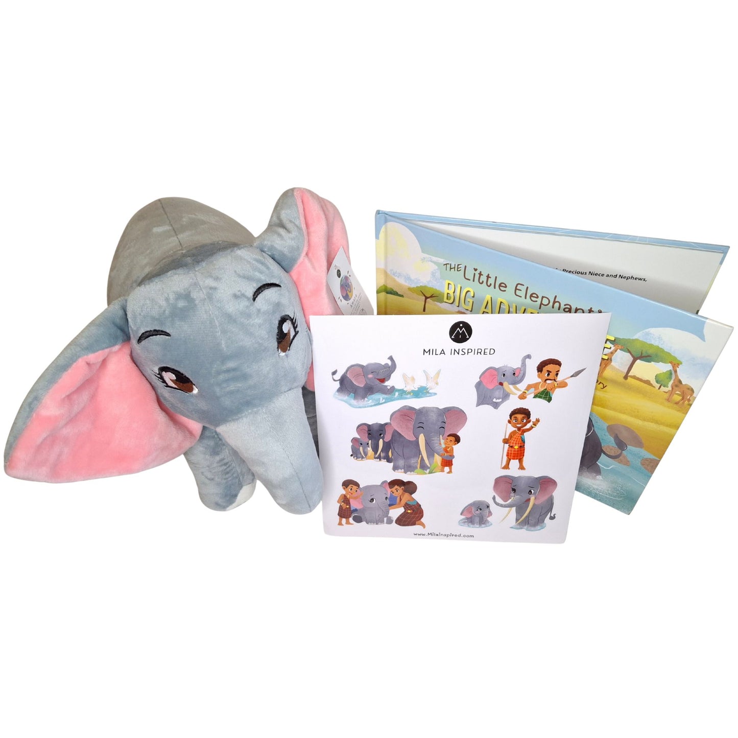 🐘 Screen-Free Elephant Gift for Kids (Ages 3–7) Book + Plush + FREE Sticker Sheet + FREE U.S. Shipping
