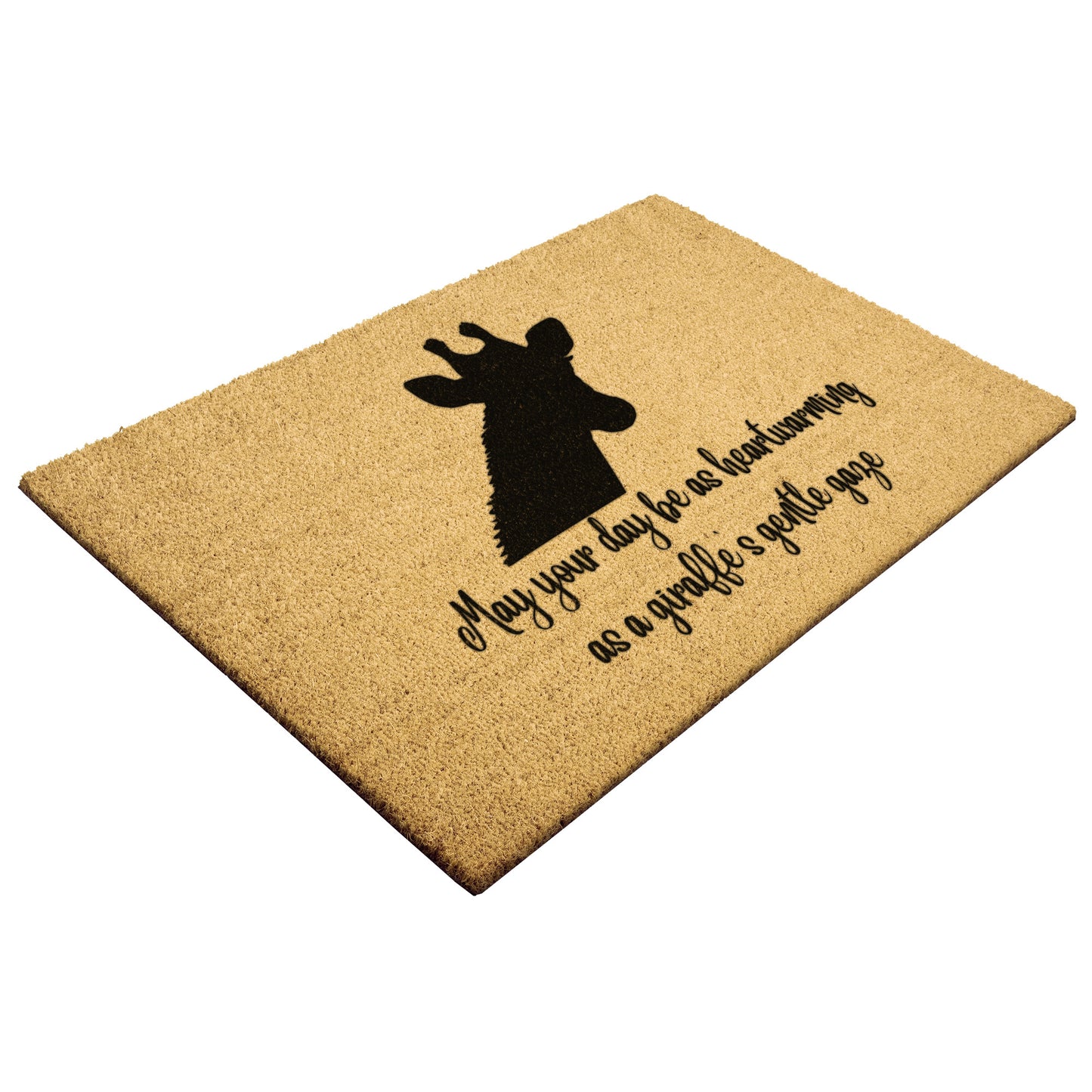 Gentle Giraffe Gaze House Mat, Cute Giraffe Welcome Home Cococnut Coir Mat, Functional & Durable Front Door Mat, Outdoor & Patio Gift Animal