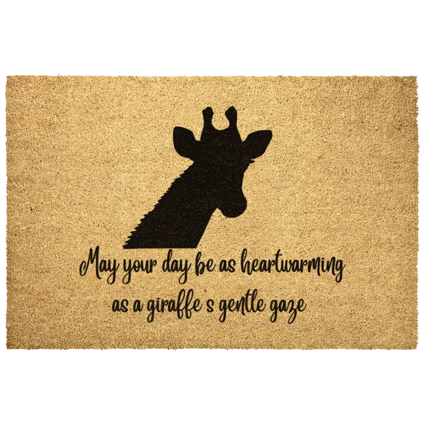 Gentle Giraffe Gaze House Mat, Cute Giraffe Welcome Home Cococnut Coir Mat, Functional & Durable Front Door Mat, Outdoor & Patio Gift Animal