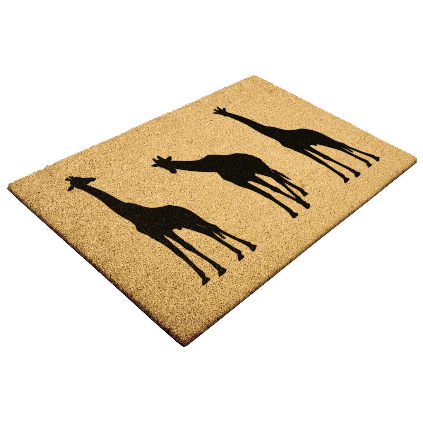 Giraffe Trio Front Door Mat, Durable Outdoor Coir Mat, Cool Entryway Mat, Welcome Animal Lover Mat, Whimsy Giraffe, Functional New Home Gift