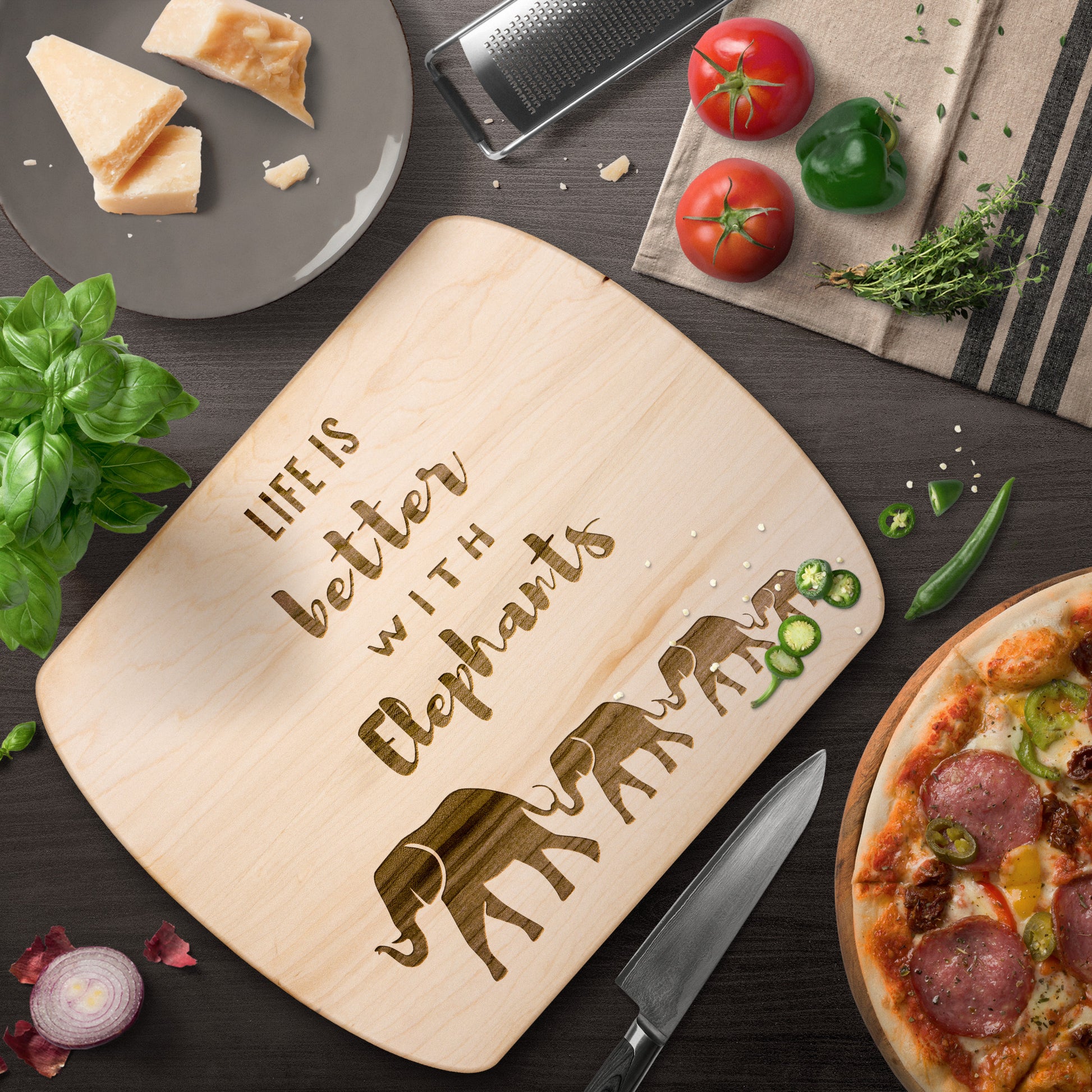 Elephants Cutting Board | Life is Better