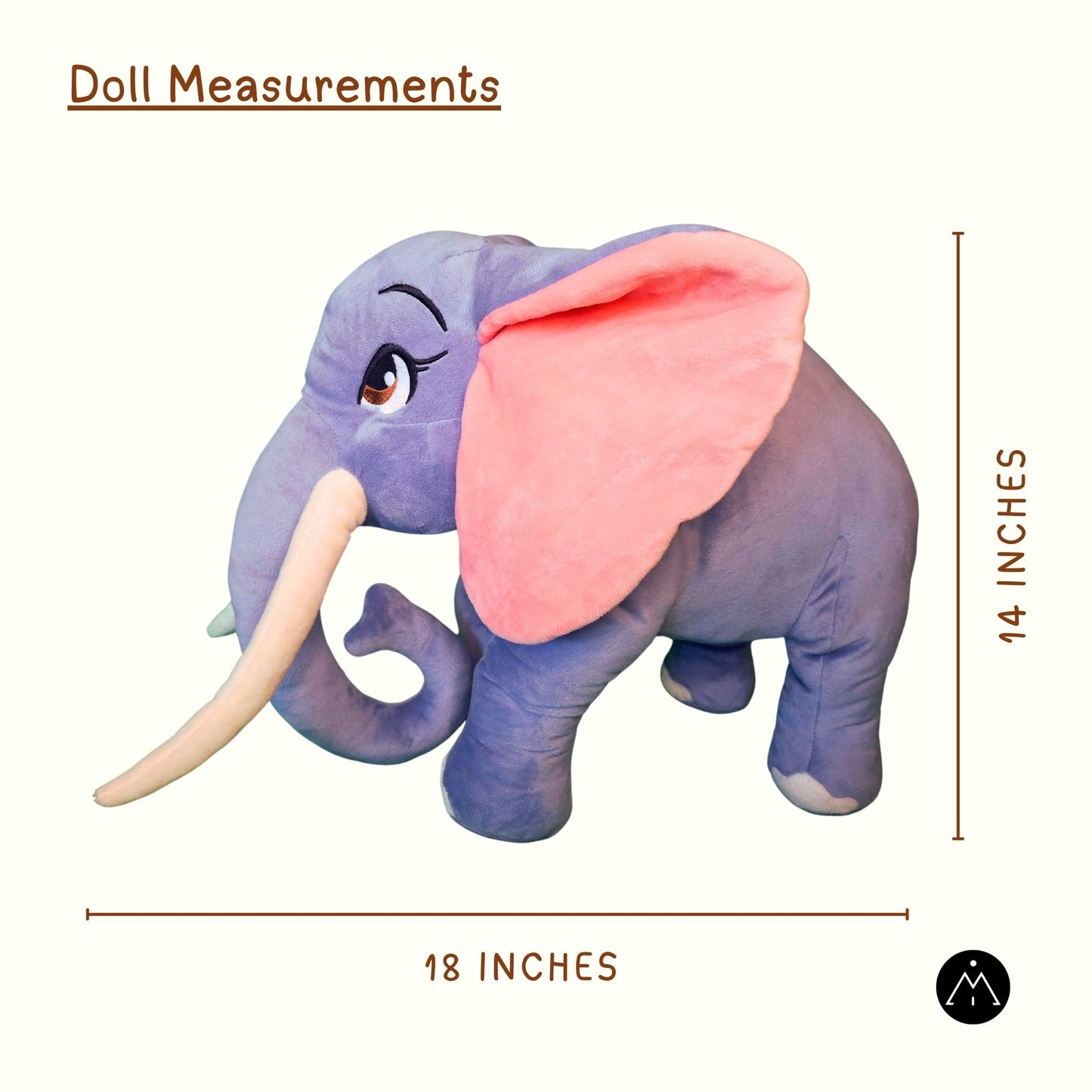 Lovable Plush Gray Stuffed Elephant Toy of Lila, Amara's Mother - 18 inches