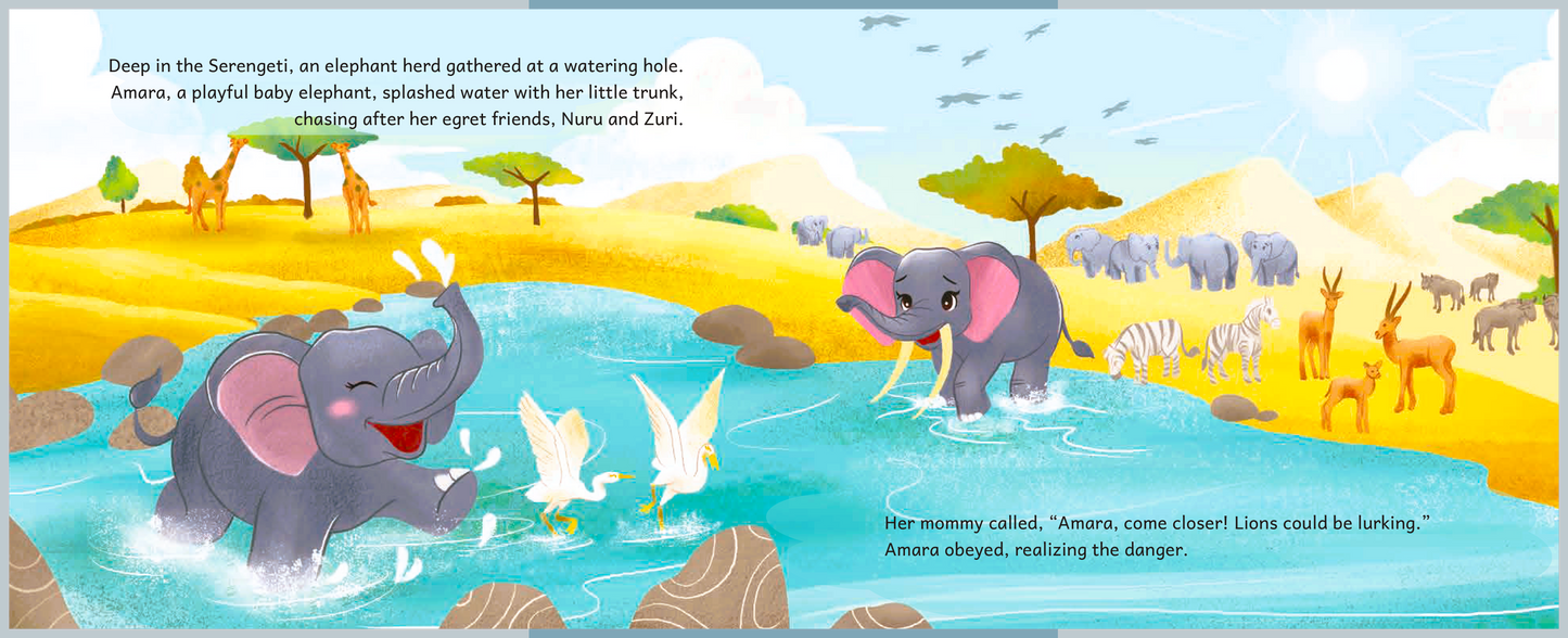 Children's Safari Adventure Picture Book | The Little Elephant's Big Adventure | Hardcover | Amara the Elephant