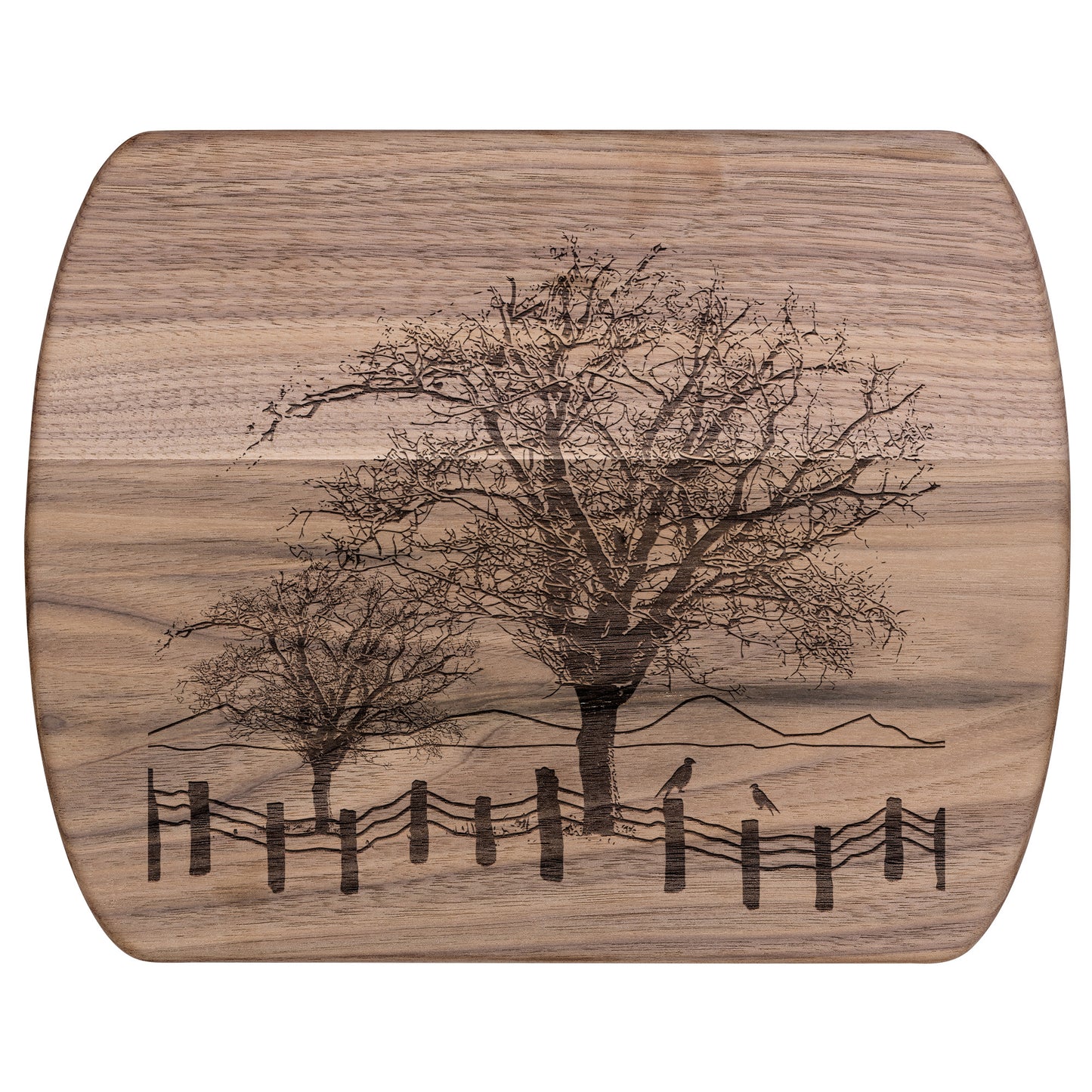 Walnut & Maple Oval Cutting Board: Farmhouse Charm, USA Crafted, Ideal Housewarming Gift