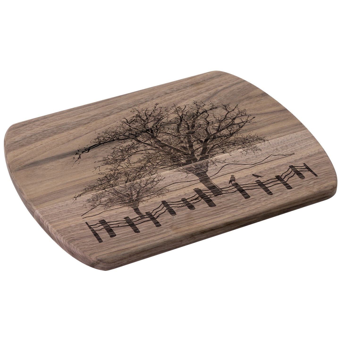 Walnut & Maple Oval Cutting Board: Farmhouse Charm, USA Crafted, Ideal Housewarming Gift