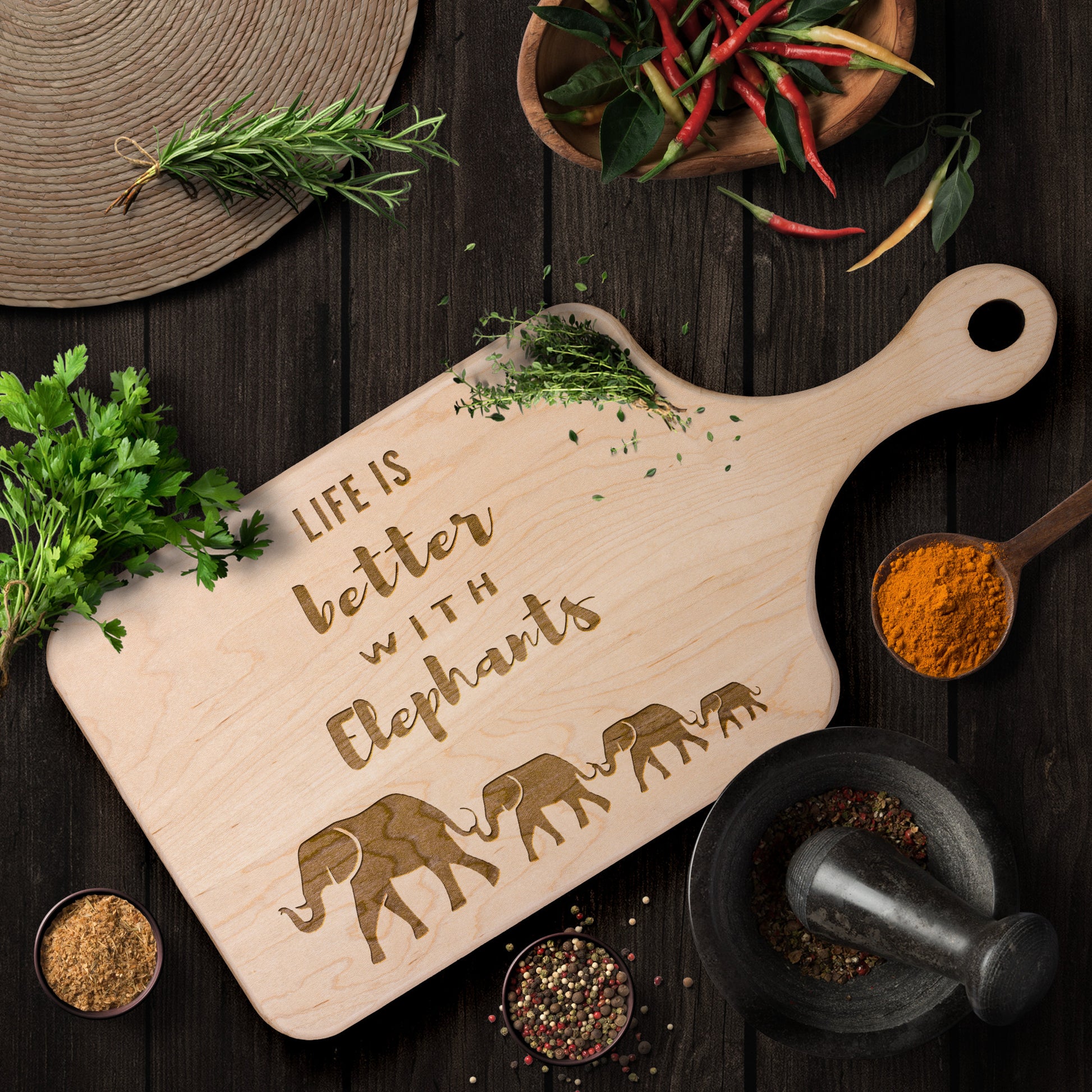 Elephant Paddle Cutting Board