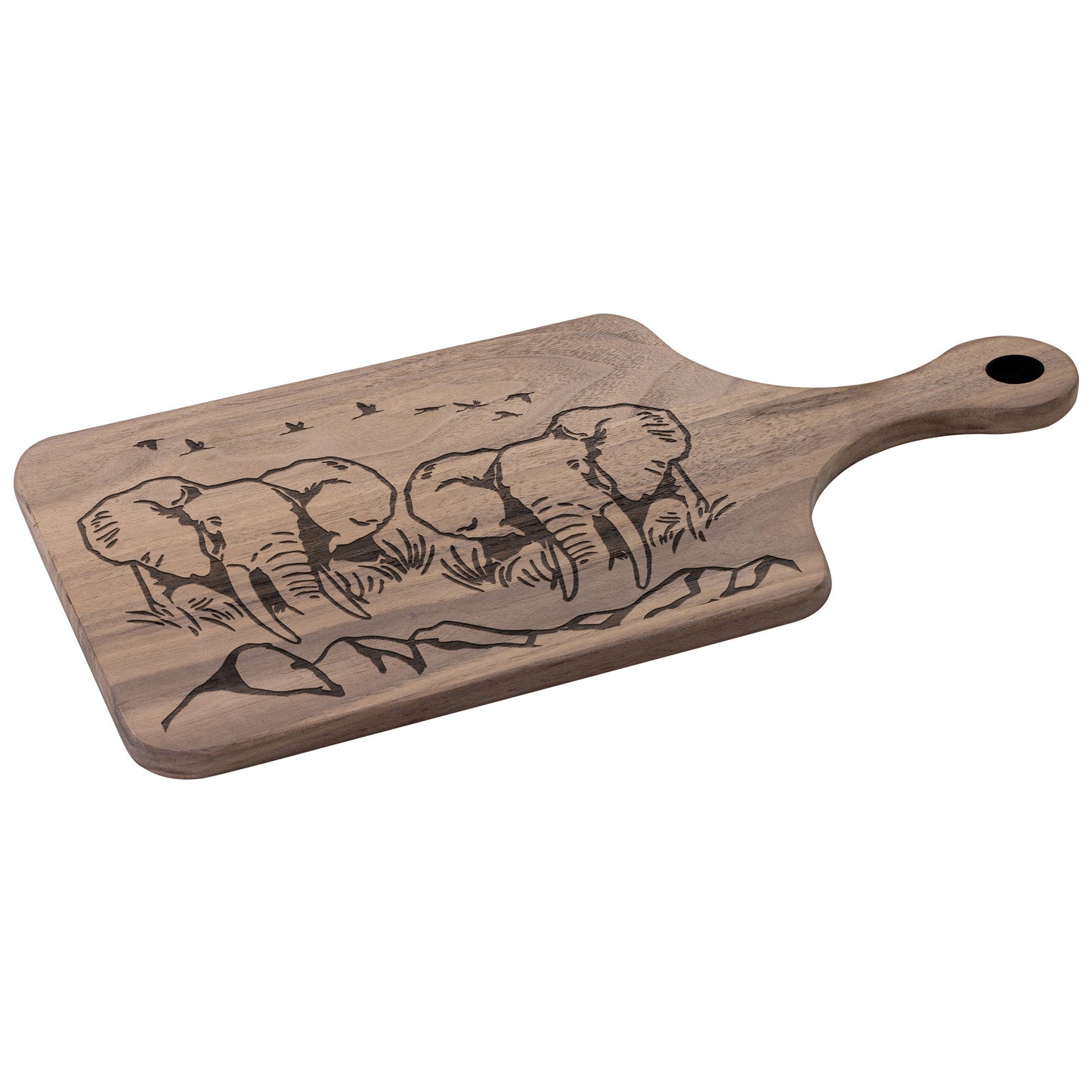 Safari-Inspired Elephant Hardwood Cutting Boards | Elegant Kitchen Decor | Walnut & Maple Chopping Baords