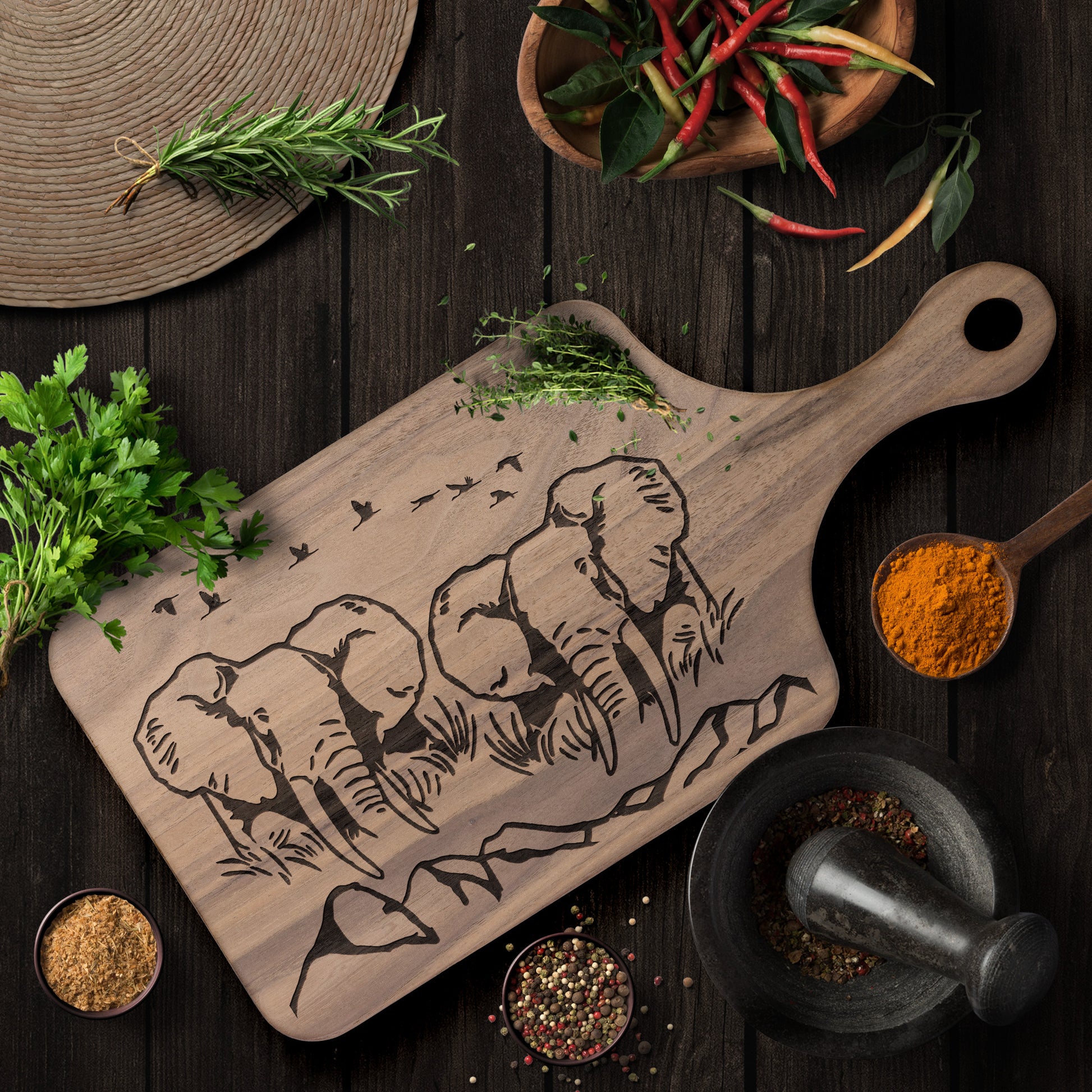 Elephant Hardwood Cutting Boards