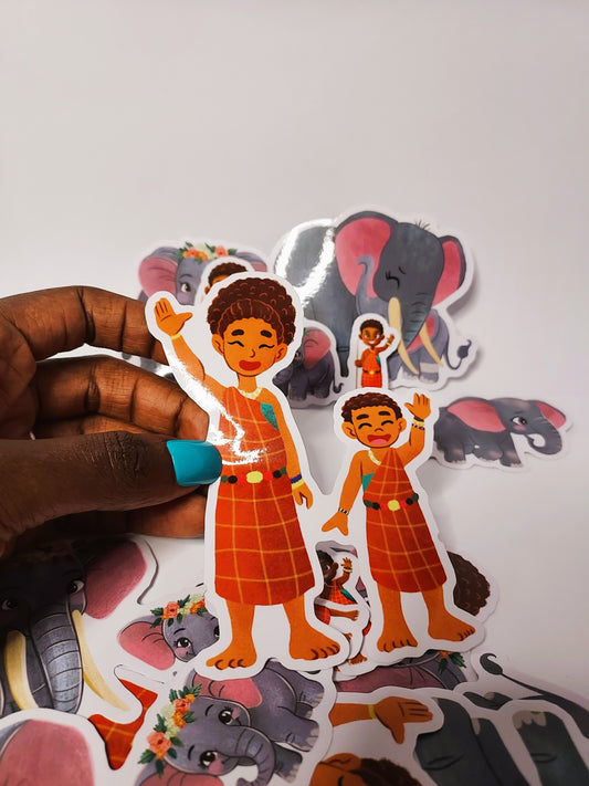 Stickers of Yaro the Maasai Village Boy