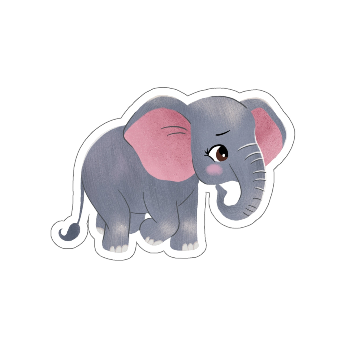 Stickers of Amara the Baby Elephant | Die-Cut Elephant Stickers | Outdoor and Indoor Stickers | Water-resistant Stickers