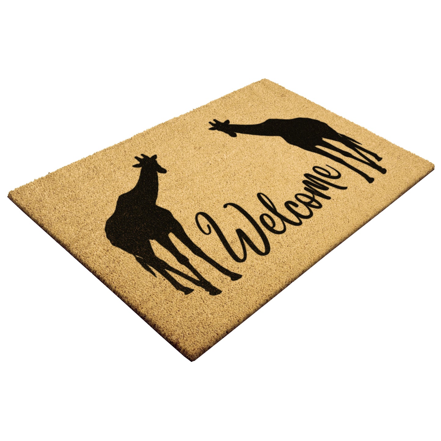 Welcome Home with our Whimsy Giraffe Coir Mat, Functional Front Door Mat, Cute Outdoor & Patio Gift Mat, Durable Animal Durable Mat, Tough