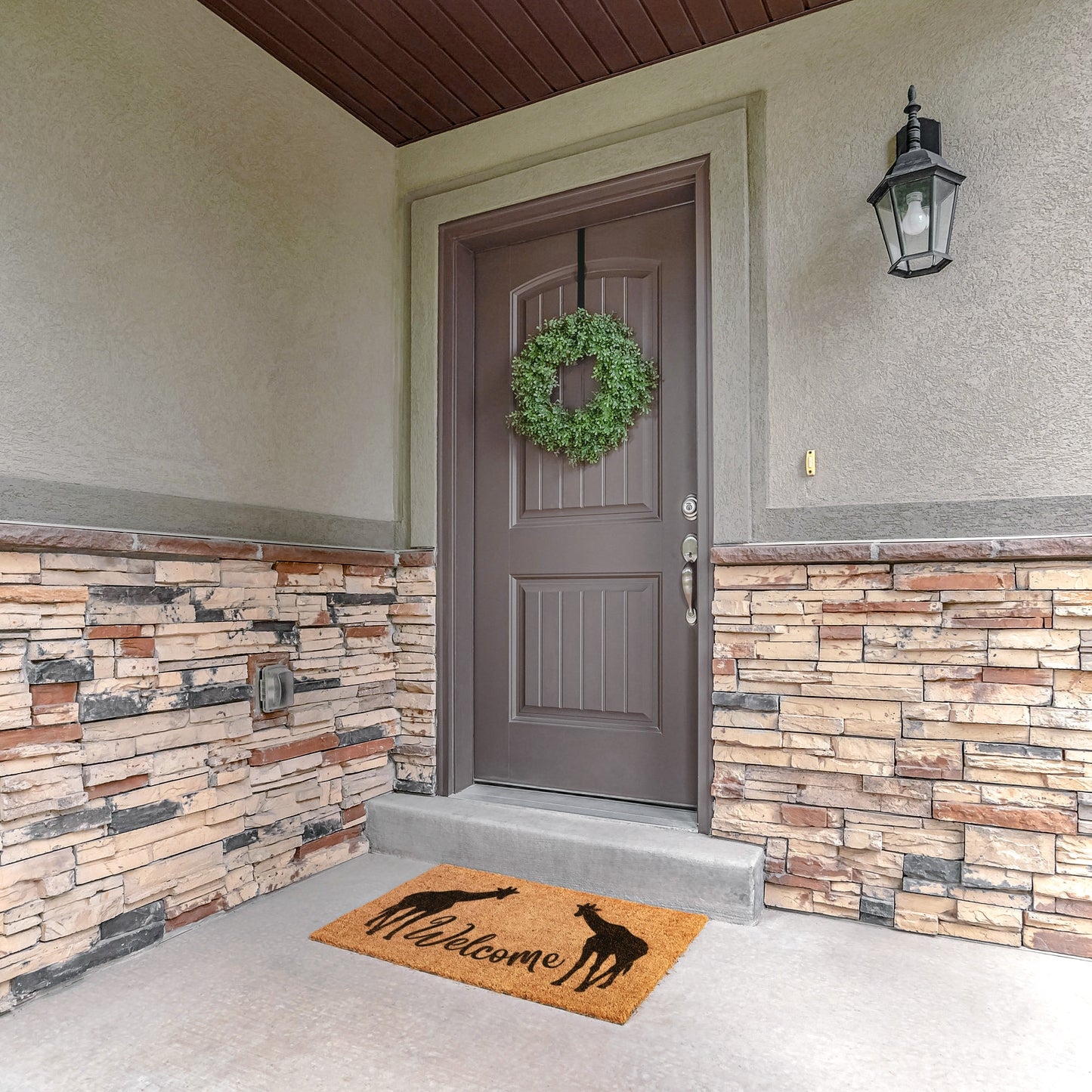 Welcome Home with our Whimsy Giraffe Coir Mat, Functional Front Door Mat, Cute Outdoor & Patio Gift Mat, Durable Animal Durable Mat, Tough